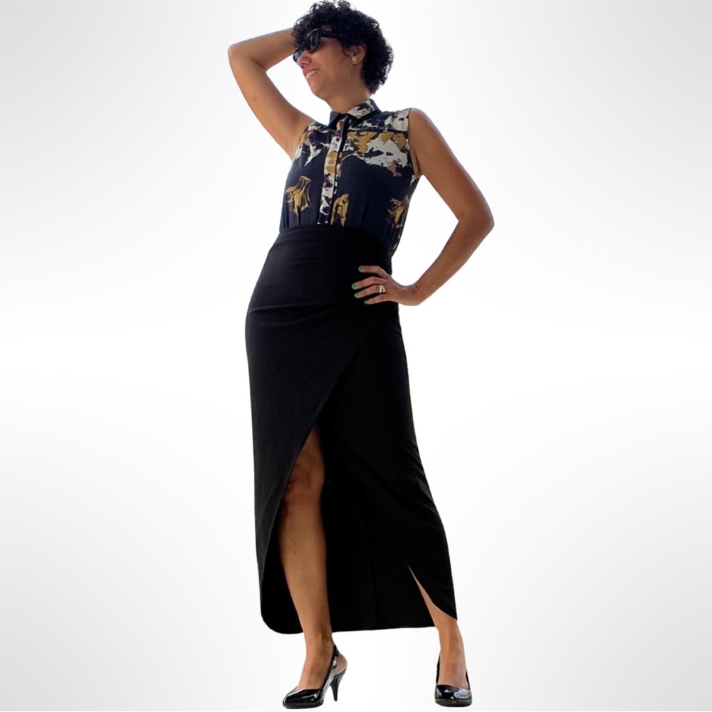 Banjul ,The Ultimate Chic Black Long Skirt - Style with Elegance!